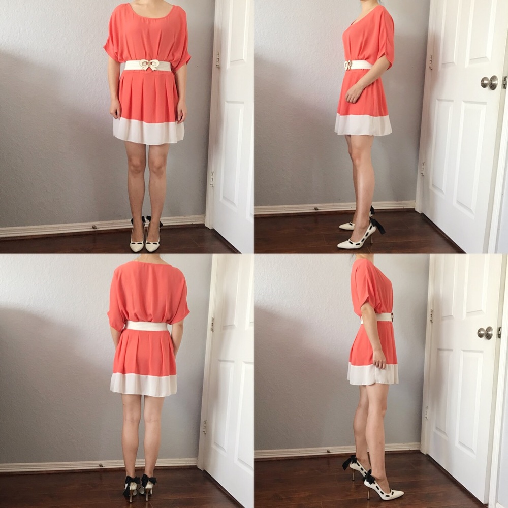 Cute orange dress with belt